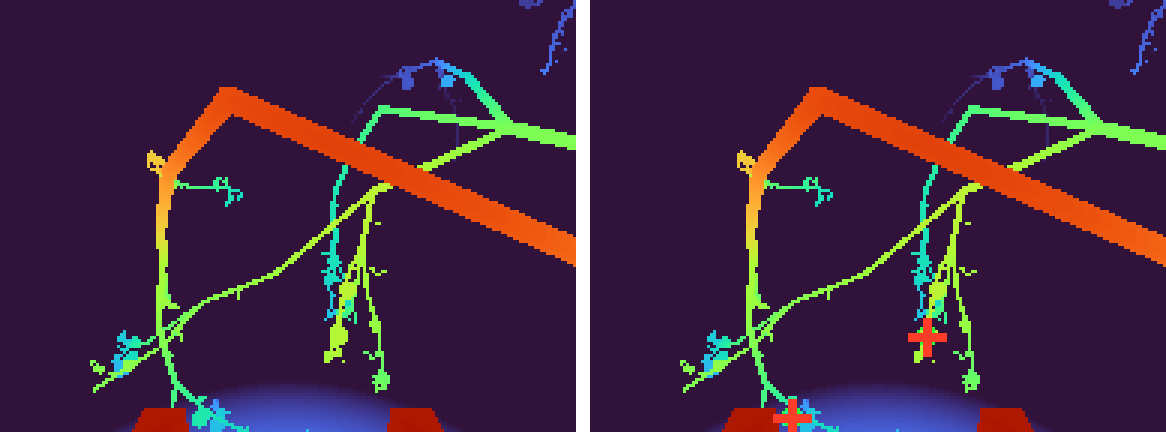 Wrist depth camera and geometric fruit detection